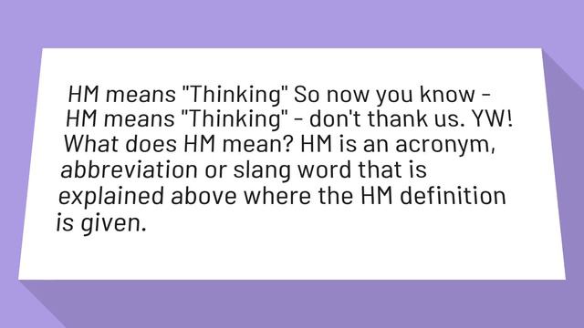 What does HM mean? смотреть онлайн