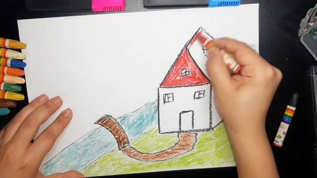 Как нарисовать домик- How to draw a house/ мультик раскраска дом для детей??? смотреть онлайн