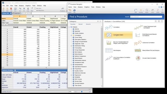 Scatter Plot Matrix and Correlation Matrix in NCSS смотреть онлайн