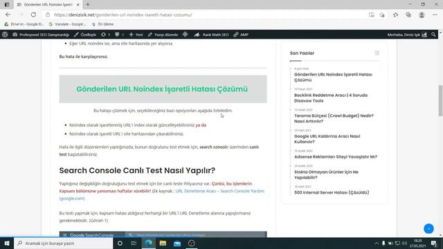 Gönderilen URL Noindex İşaretli Hatası Çözümü смотреть онлайн