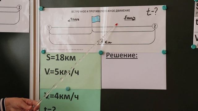 Математика, 4 класс: Задачи на нахождение времени при движении в противоположных направлениях смотреть онлайн