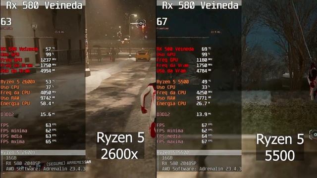 Ryzen 5 2600x vs Ryzen 5 5500 - Rx 580 Veineda - testes em 10 Games Populares смотреть онлайн