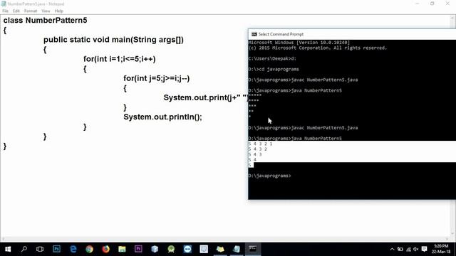 Number Pattern - 5 Program (Logic) in Java by Deepak смотреть онлайн