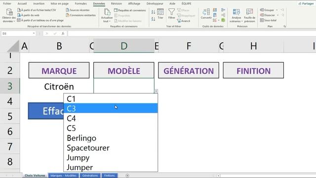 EXCEL - CRÉER DES LISTES DÉROULANTES EN CASCADE (Liste déroulante en fonction d'une autre liste) смотреть онлайн