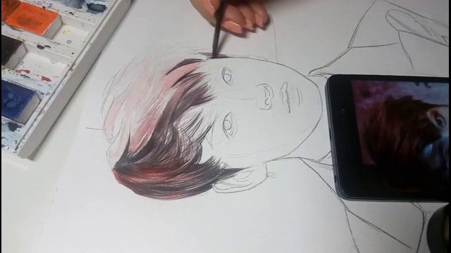 Как рисовать волосы акварелью/Jungkook-BTS (fanart by Ane44ca ART) смотреть онлайн