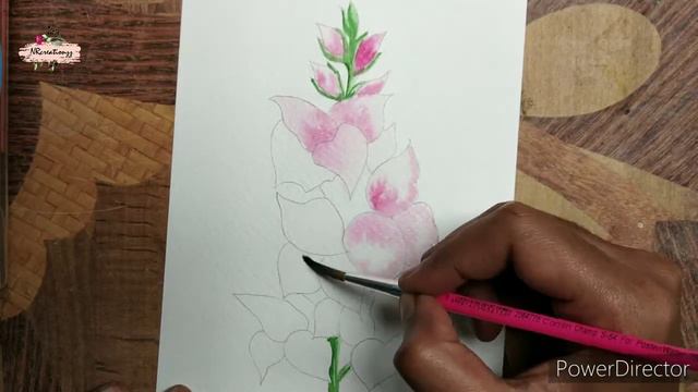 Art of Gladiolus using water colour in step by step for beginners смотреть онлайн