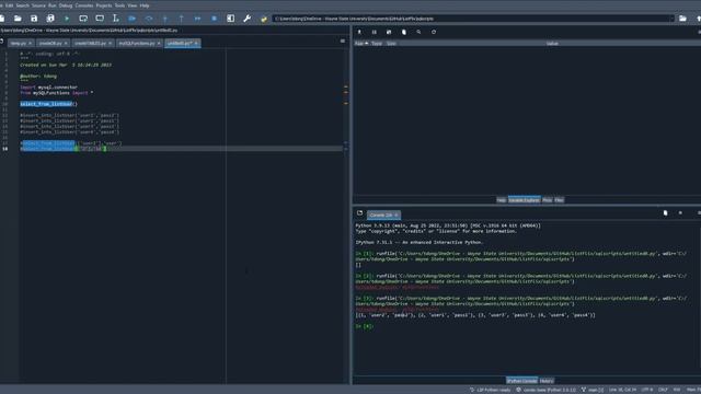 Python mySQL user table demo смотреть онлайн