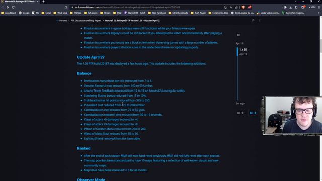 WARCRAFT 3 REFORGED: PATCH 1.36 TAMBÉM TERÁ BALANCEAMENTO! PTR, Nerfs e buffs para o WC3 remaster смотреть онлайн