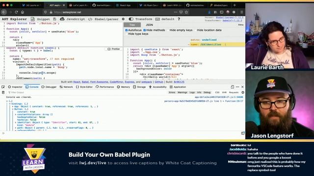 Build Your Own Babel Plugin (with Laurie Barth) — Learn With Jason смотреть онлайн