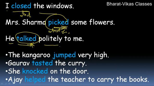 Simple Past Tense (Past Indefinite Tense) भूतकाल 3rd class English Grammar/Bharat-Vikas Classes смотреть онлайн