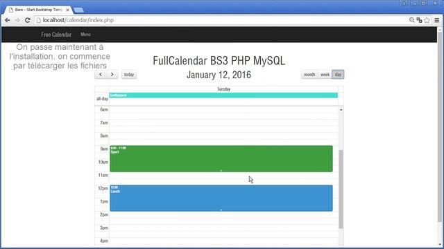 FullCalendar 2 php-MySQL смотреть онлайн