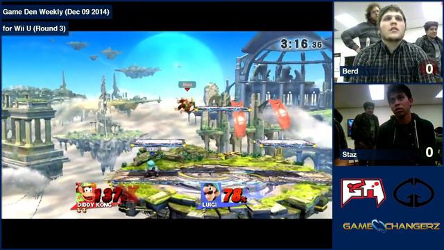 [2014-12-09] Game Den Weekly - SSB4 - Berd (Luigi) vs Staz (Diddy Kong) смотреть онлайн