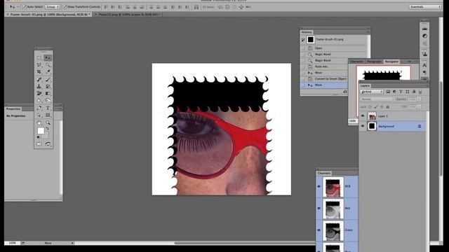 How to turn a brush stroke into exciting frame in Photoshop tutorial смотреть онлайн