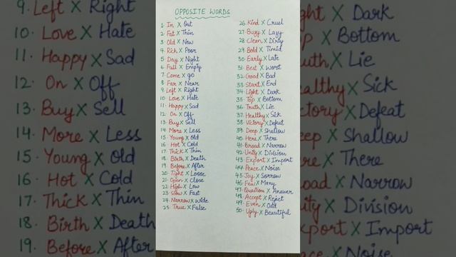 50 Opposite words | Easy way to learn opposite words смотреть онлайн