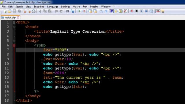 PHP & MySQL Tutorial - 19: Implicit Type Conversion смотреть онлайн