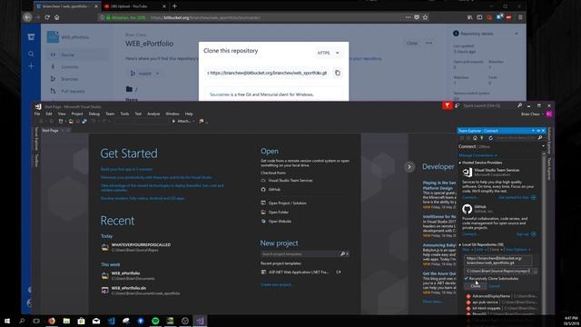 How to clone a bitbucket repository straight into VS2017 смотреть онлайн
