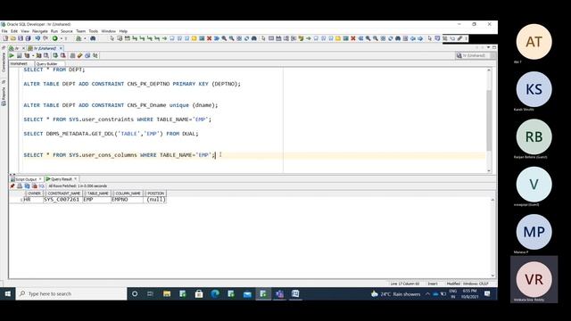 Oracle Constraints with Real Time Practices in telugu смотреть онлайн