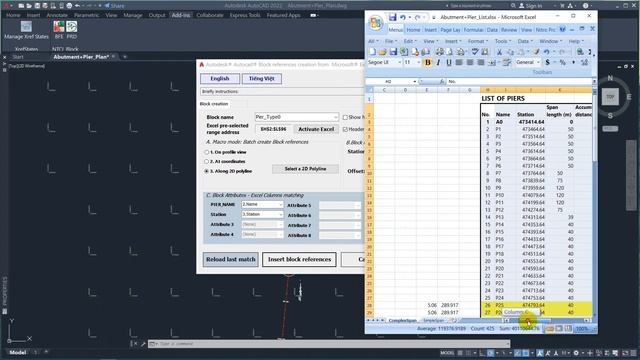 (V1.0) NTCL_BlockFromExcel (AutoCAD® Attribute block refs. creation from Microsoft® Excel®) - Mode смотреть онлайн