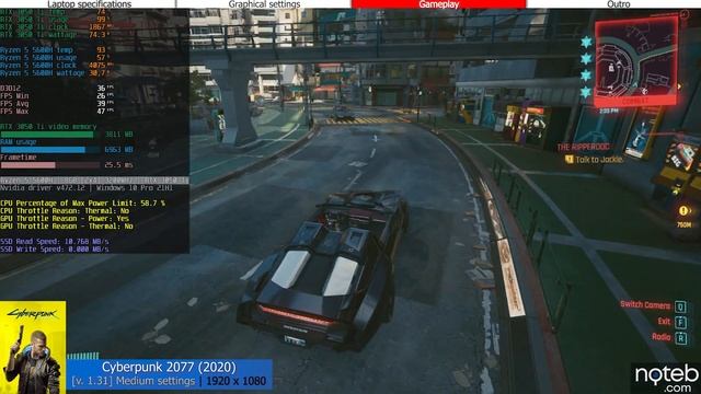 HP Victus 16 (2021) - Cyberpunk 2077 Gameplay Benchmark (Ryzen 5 5600H, RTX 3050 Ti) смотреть онлайн