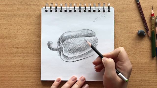 Рисунок болгарского перца карандашом с натуры | Bulgarian pepper pencil drawing from nature смотреть онлайн