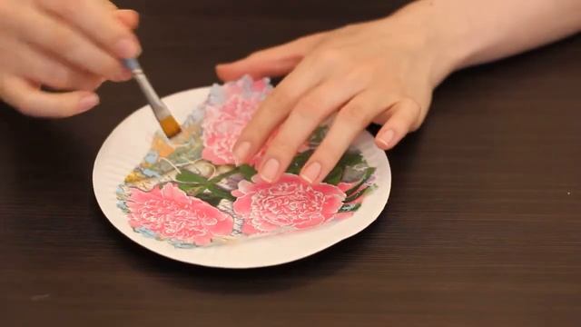Декупаж бумажной тарелки. (decoupage) смотреть онлайн