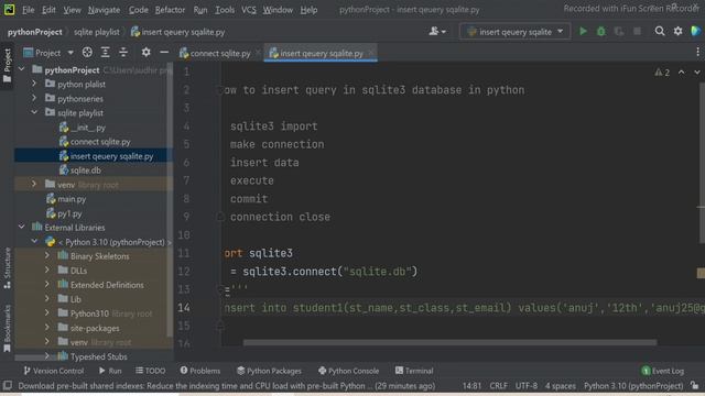 #90 How to Insert Query in SQLite Database in Python | Insert Query in SQLITE Database смотреть онлайн