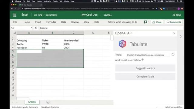 GPT-3 Excel - OpenAI Tabulate смотреть онлайн