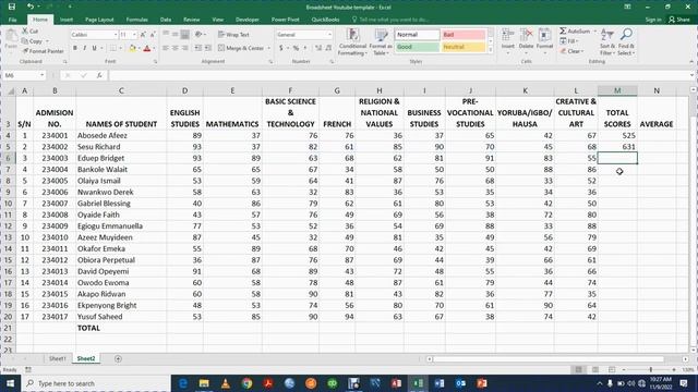 How to use Microsoft Excel to Create Student results/School report sheet. смотреть онлайн