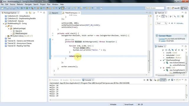 Advanced Java: Multi-threading Part 15 -- Swing and the SwingWorker Class смотреть онлайн