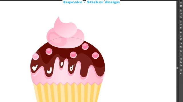 Pink Cupcake Sticker design | Adobe illustrator | Tutorial 9 смотреть онлайн