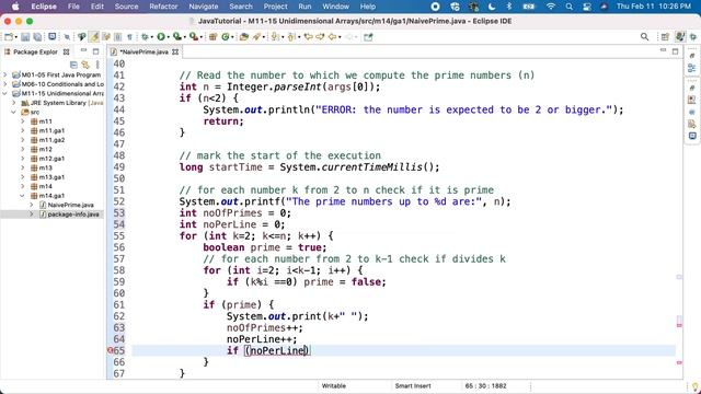 Java M14GA1P1c Naive Prime - Compute and analyze смотреть онлайн