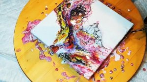 Fluid Art  жидким акрилом. Акриловая заливка на холсте. Acrylic Paintings