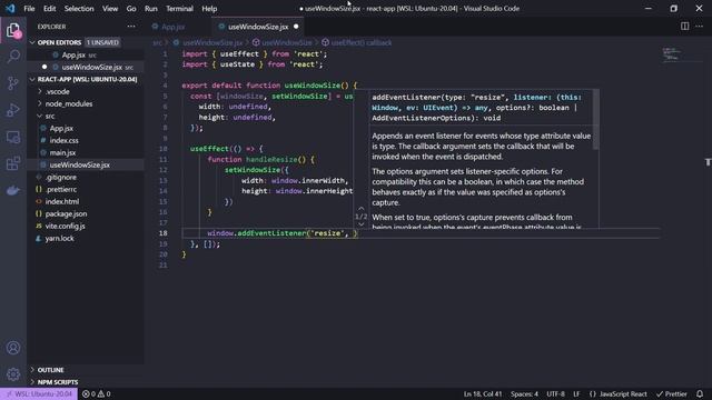 Create a hook in React for getting current window size смотреть онлайн