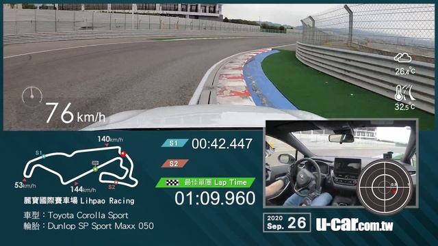 【單圈測時】Toyota Corolla Sport／麗寶國際賽車場／最佳單圈完整記錄畫面／賽車手陳意凡 | U-CAR 賽道測試 смотреть онлайн