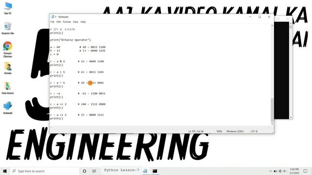 Python Operators - Bitwise Operators Explained in Hindi l Python Tutorial For Beginners смотреть онлайн