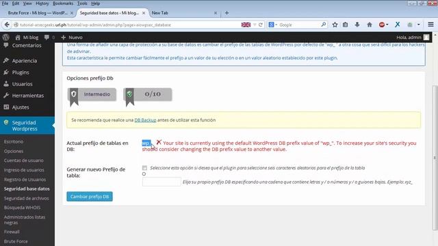 All In One WP Security & Firewall: Seguridad de la Base de Datos смотреть онлайн