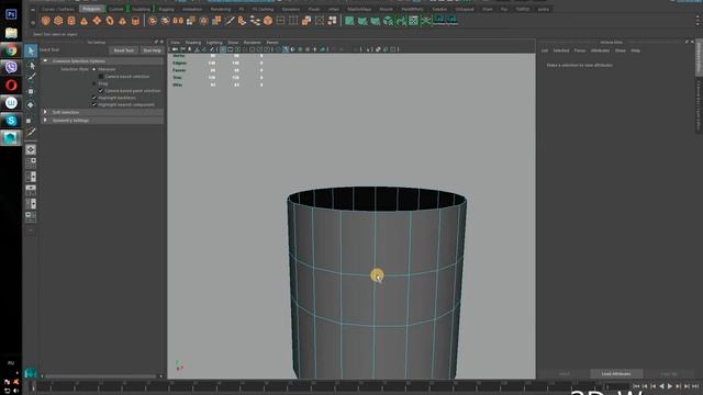 Maya 3D. ( выравнивание точек, разъединить merge, покраска полигонов) смотреть онлайн