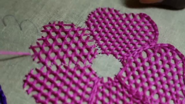 Hand Embroidery Designs | Net stitch design for cushion cover | Stitch and Flower-157 смотреть онлайн