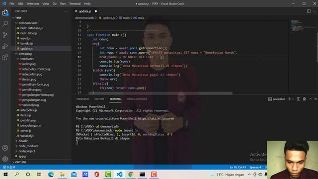 #42.Mengubah data pada MariaDB dengan Node.Js смотреть онлайн