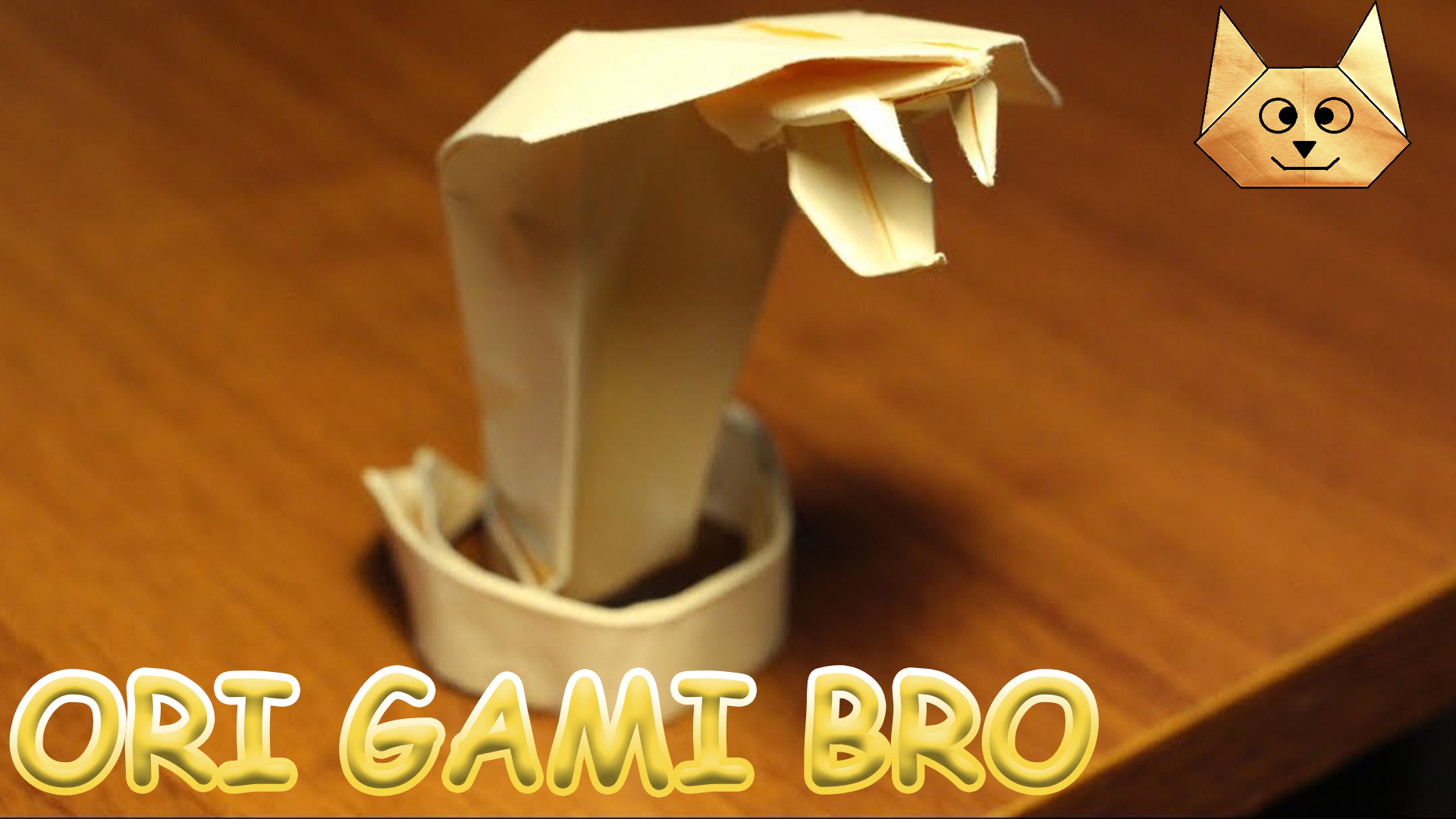 Кобра из бумаги. Оригами змея кобра с зубами. смотреть онлайн