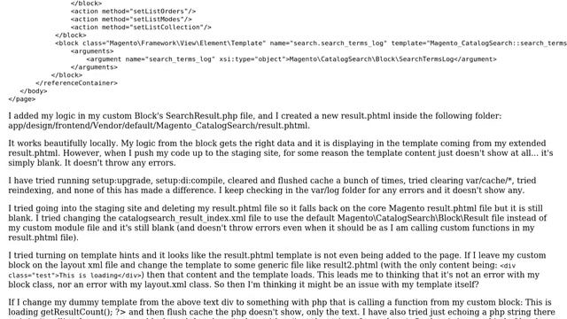 Custom catalogsearch layout and template override not displaying custom block content [EDITED] смотреть онлайн