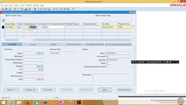 025 - How to Create Prepayment on AP Invoice : Payables Module - Oracle EBS training смотреть онлайн