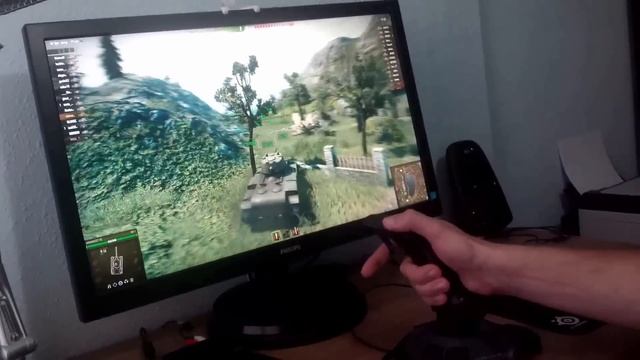 Бой на танке КВ с самолётным джойстиком и программой World of Joysticks Emulator смотреть онлайн