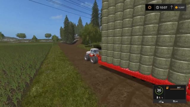 400 DE BALOTI PE REMORCA | FS17 MOD