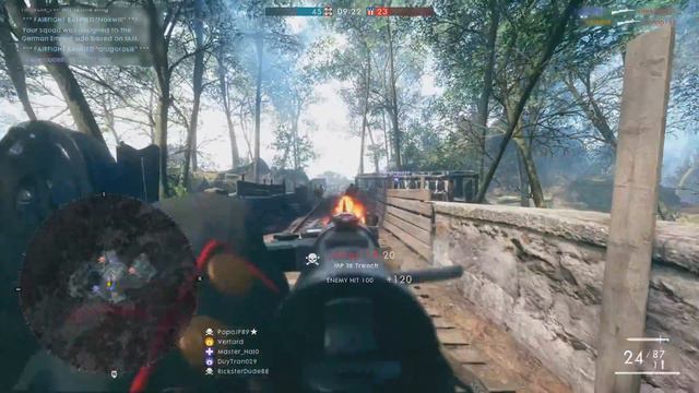 Battlefield 1 15 KD MP18 Argonne Forest смотреть онлайн