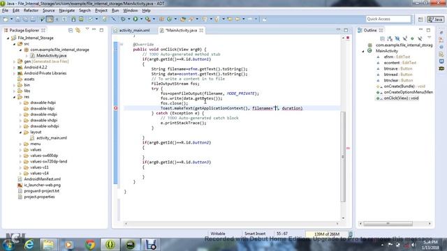 32-File store into Internal Storage in Android using Eclipse смотреть онлайн