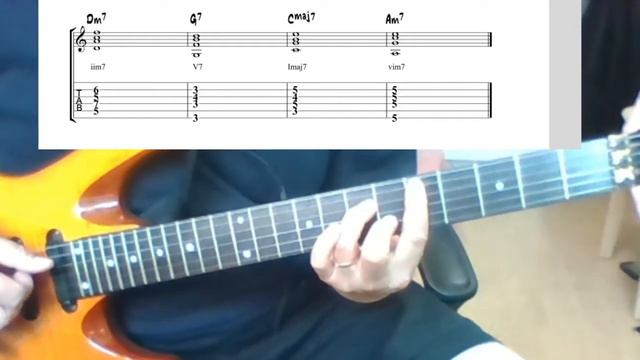 [재즈기타 연습 8] 2-5-1-6 연습 in C key #1 смотреть онлайн