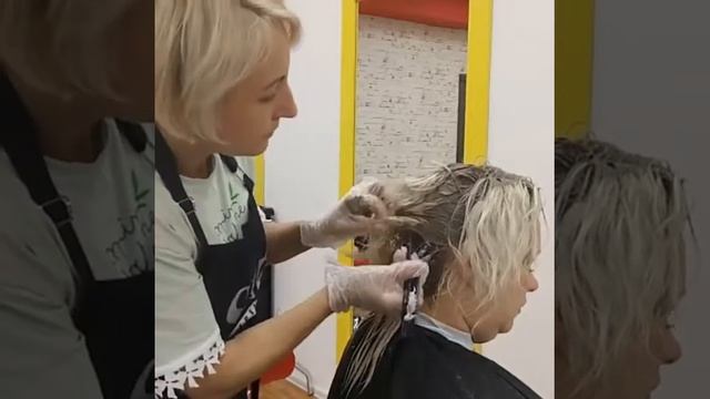 Окрашивание красителем Ollin Silke Touch смотреть онлайн