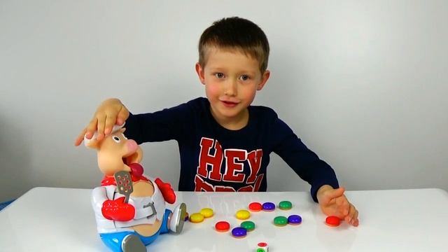 Накорми до отвала поросенка! Весёлая игра поросёнок ! Piggy Pop смотреть онлайн