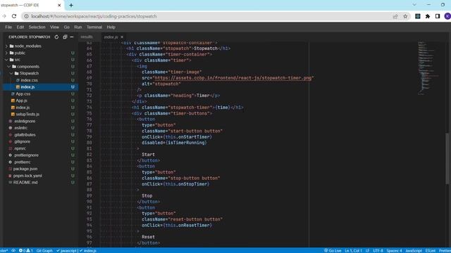 CODING PRACTICE 20 | STOPWATCH | REACT JS | CCBP 4.O | CCBP смотреть онлайн